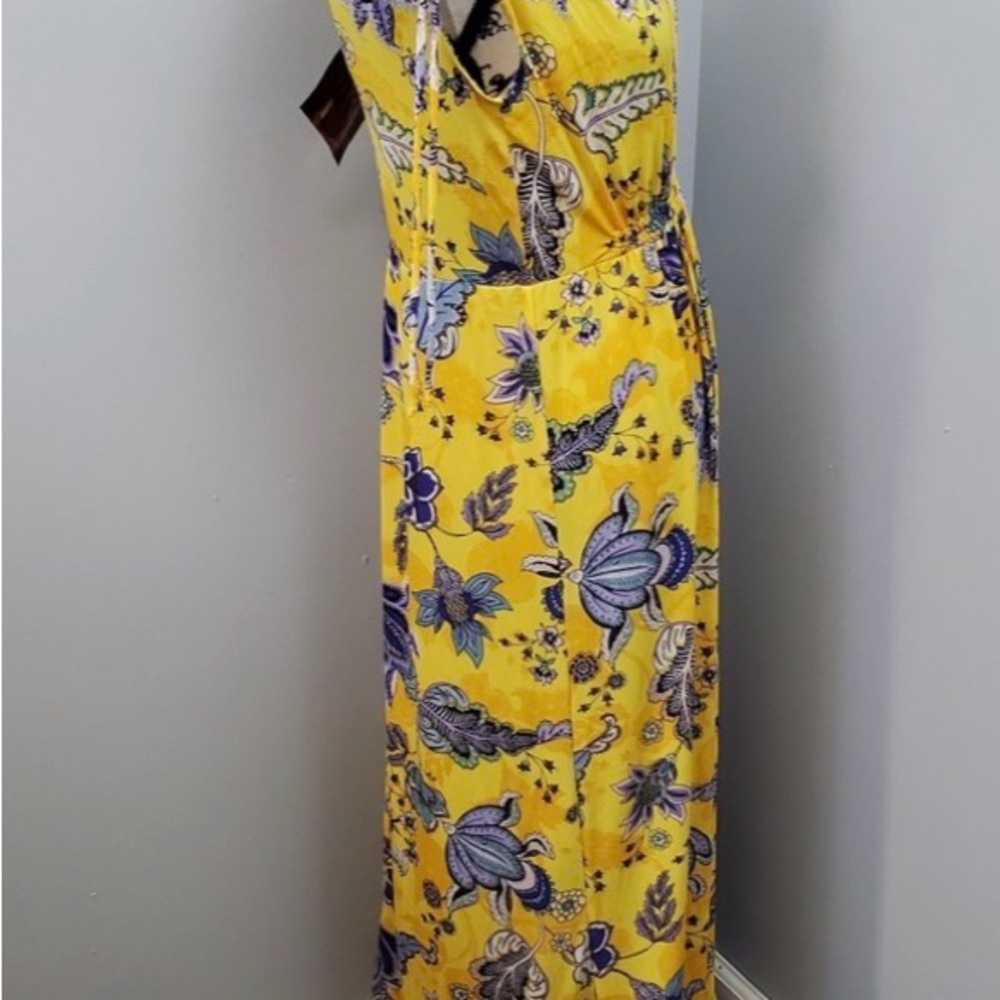 IMAN Yellow and Blue Floral Maxi Dress - Picture 6 of 16
